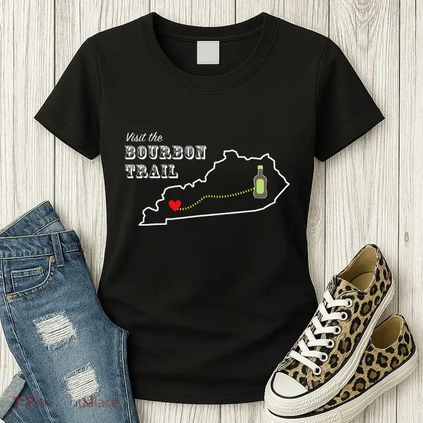 Bourbon Trail Map Kentucky Whiskey Drinking Women's T-Shirt