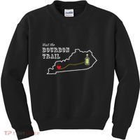 Bourbon Trail Map Kentucky Whiskey Drinking Kids Sweatshirt thumb 0