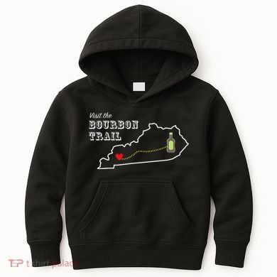 Bourbon Trail Map Kentucky Whiskey Drinking Kids Hoodie
