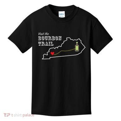 Bourbon Trail Map Kentucky Whiskey Drinking Kids T-Shirt