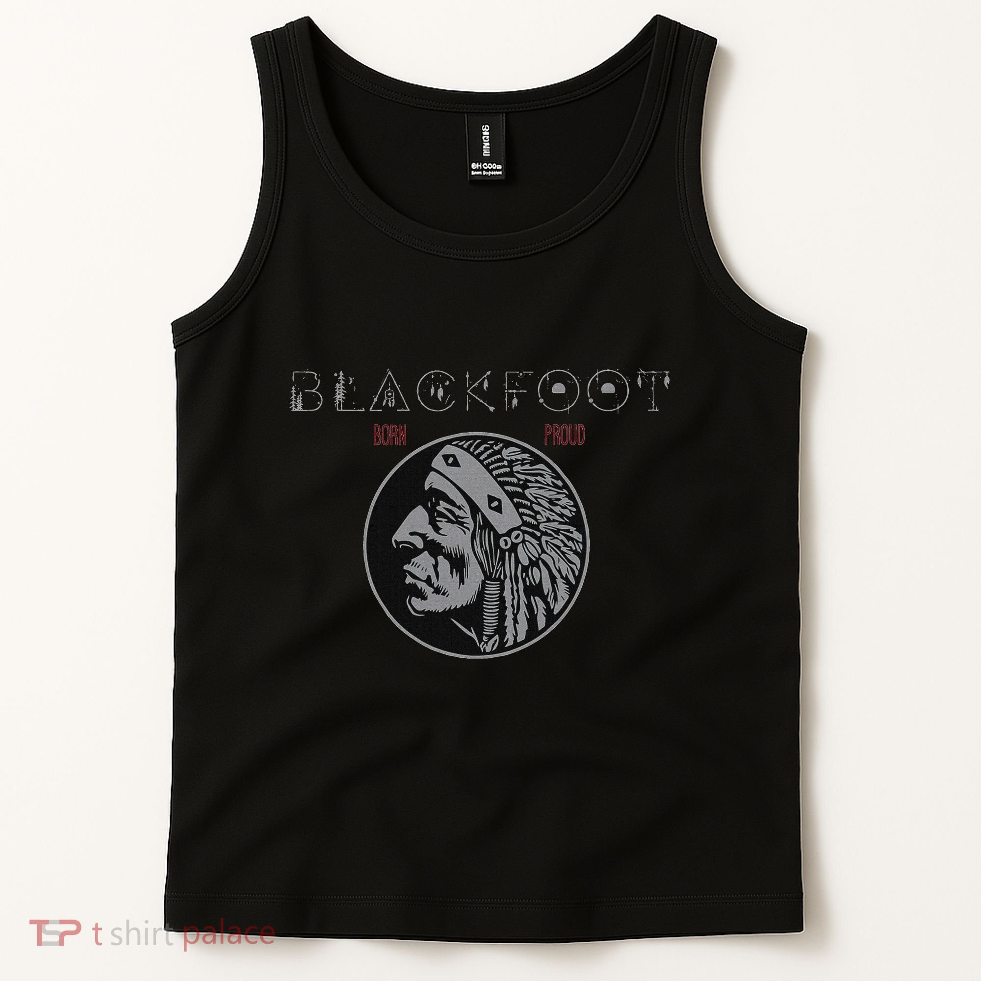 Blackfoot Tribe Native American Indian Born Proud Retro Tank Top
