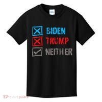 Biden Trump Neither Vote None Of The Above Kids T-Shirt thumb 0