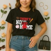 Baseball ThereS No Place Like Home Ball Bat Glove Comfort Colors Boxy T-Shirt thumb 2