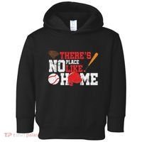 Baseball ThereS No Place Like Home Ball Bat Glove Toddler Hoodie thumb 0