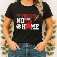 Baseball ThereS No Place Like Home Ball Bat Glove Women's T-Shirt thumb 2