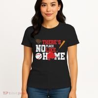 Baseball ThereS No Place Like Home Ball Bat Glove Women's T-Shirt thumb 4
