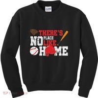 Baseball ThereS No Place Like Home Ball Bat Glove Kids Sweatshirt thumb 0