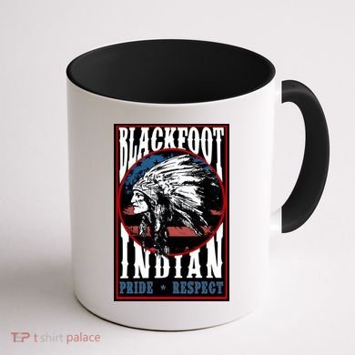 Blackfoot Tribe Native Pride Respect American Indian Us Flag Meaningful Gift Coffee Mug back