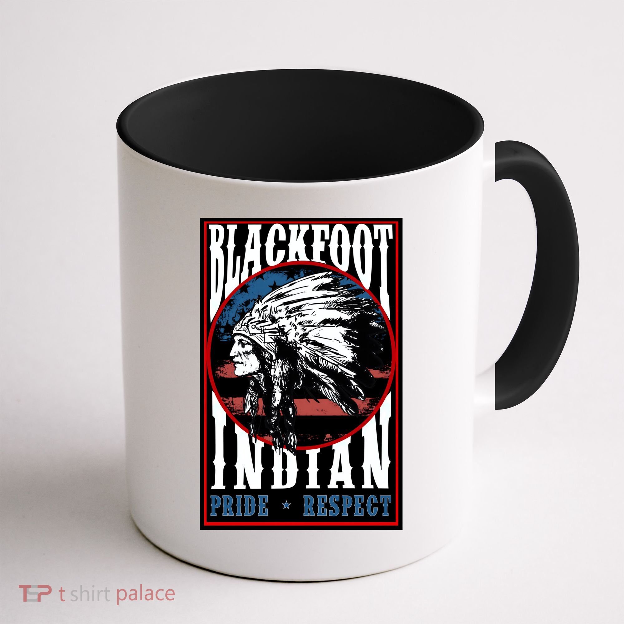 Blackfoot Tribe Native Pride Respect American Indian Us Flag Meaningful Gift Coffee Mug