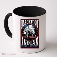 Blackfoot Tribe Native Pride Respect American Indian Us Flag Meaningful Gift Coffee Mug thumb 0