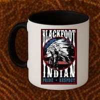 Blackfoot Tribe Native Pride Respect American Indian Us Flag Meaningful Gift Coffee Mug thumb 2