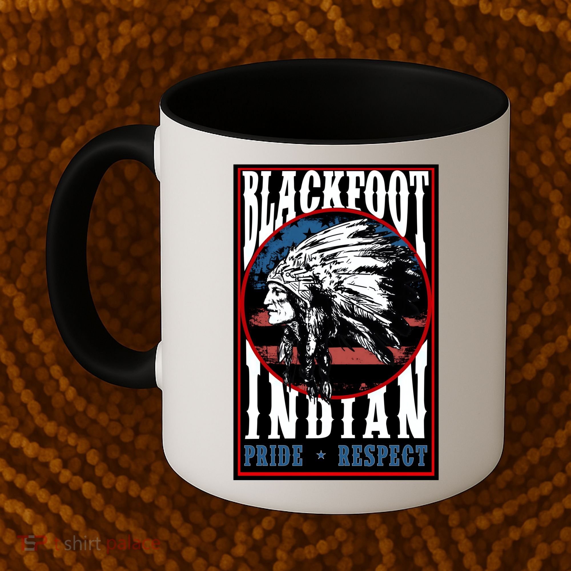 Blackfoot Tribe Native Pride Respect American Indian Us Flag Meaningful Gift Coffee Mug