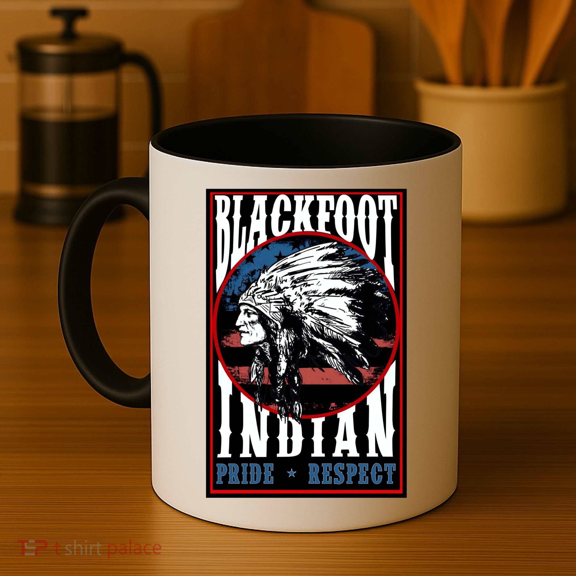 Blackfoot Tribe Native Pride Respect American Indian Us Flag Meaningful Gift Coffee Mug
