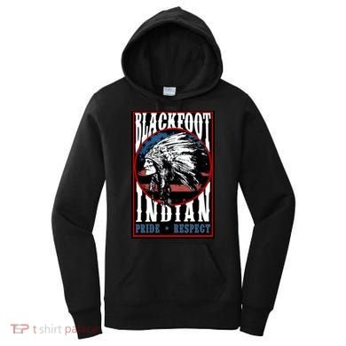 Blackfoot Tribe Native Pride Respect American Indian Us Flag Meaningful Gift Women's Hoodie
