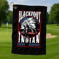 Blackfoot Tribe Native Pride Respect American Indian Us Flag Meaningful Gift Golf Towel thumb 1