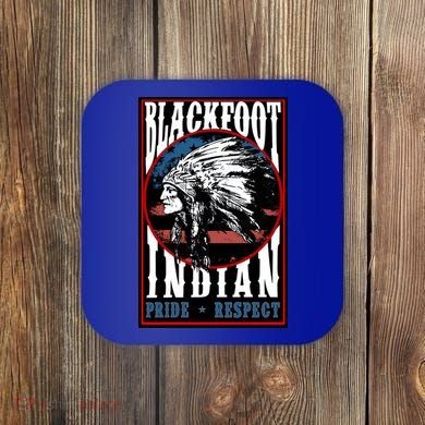 Blackfoot Tribe Native Pride Respect American Indian Us Flag Meaningful Gift Coaster