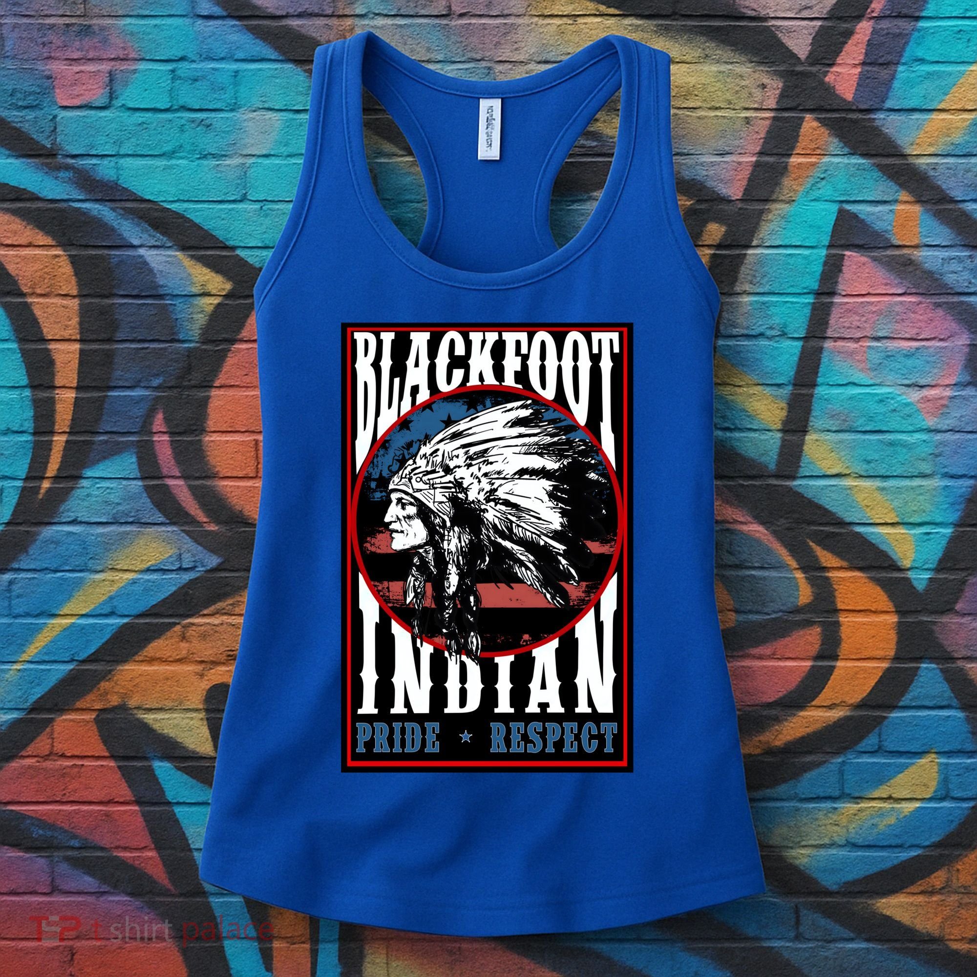 Blackfoot Tribe Native Pride Respect American Indian Us Flag Meaningful Gift Women's Tank Top