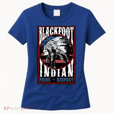 Blackfoot Tribe Native Pride Respect American Indian Us Flag Meaningful Gift Women's T-Shirt