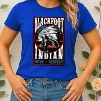 Blackfoot Tribe Native Pride Respect American Indian Us Flag Meaningful Gift Women's T-Shirt thumb 2