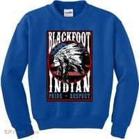 Blackfoot Tribe Native Pride Respect American Indian Us Flag Meaningful Gift Kids Sweatshirt thumb 0