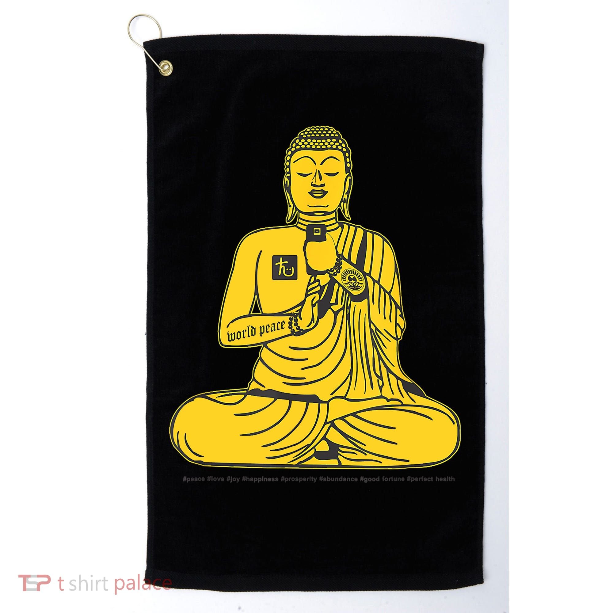 Buddha Texting On Cell Phone Golf Towel