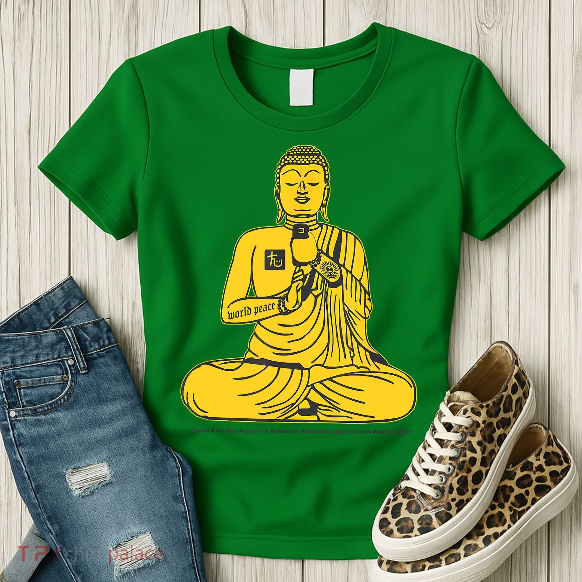 Buddha Texting On Cell Phone Women's T-Shirt