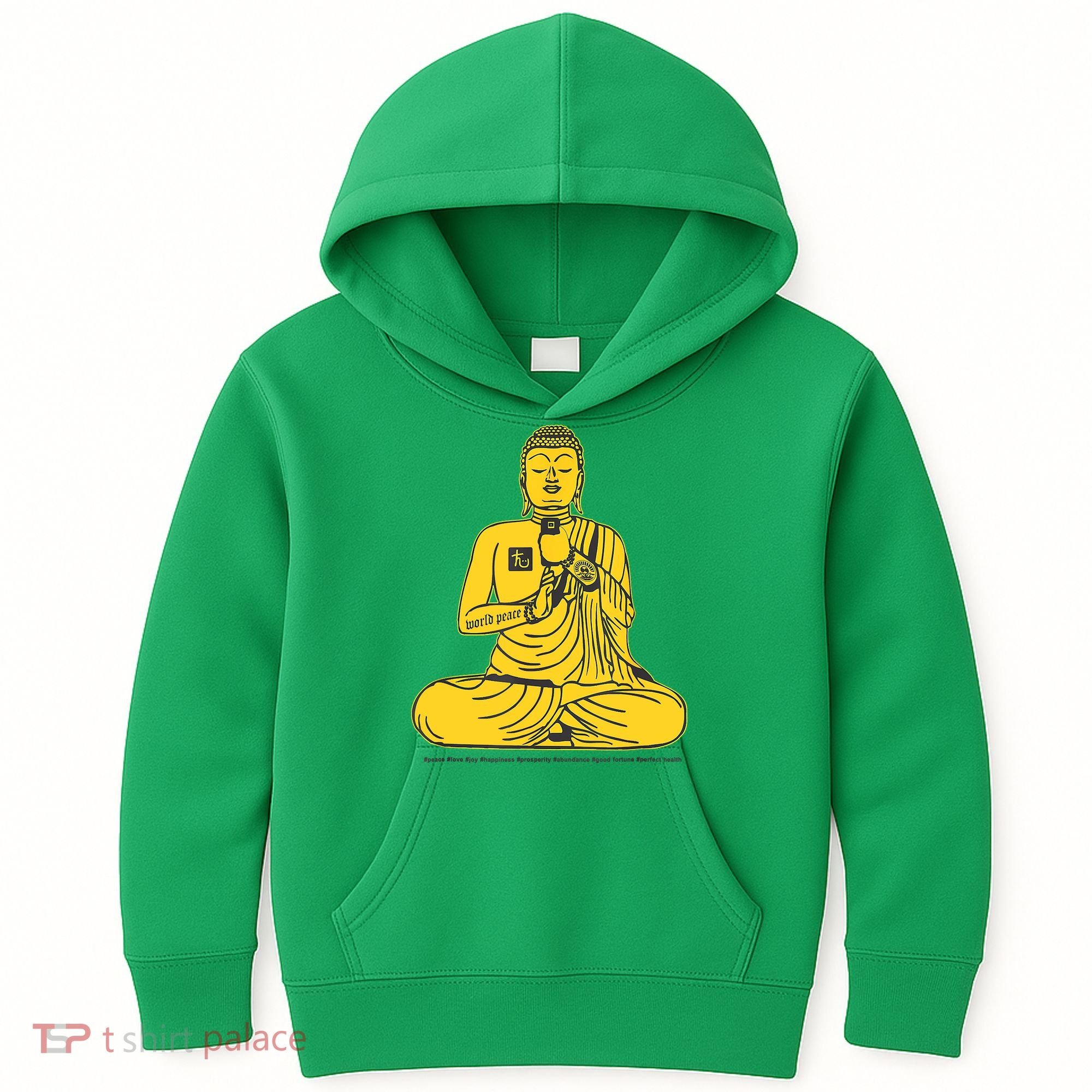 Buddha Texting On Cell Phone Kids Hoodie