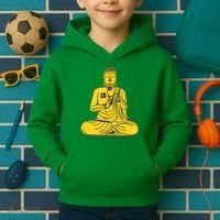 Buddha Texting On Cell Phone Kids Hoodie thumb 2