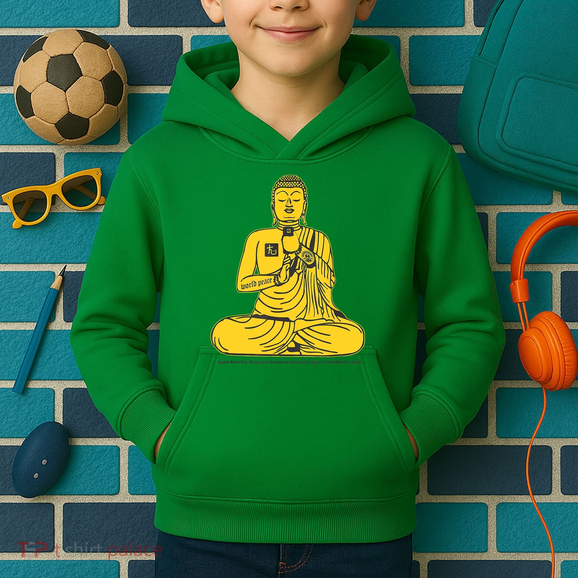 Buddha Texting On Cell Phone Kids Hoodie