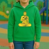 Buddha Texting On Cell Phone Kids Hoodie thumb 3