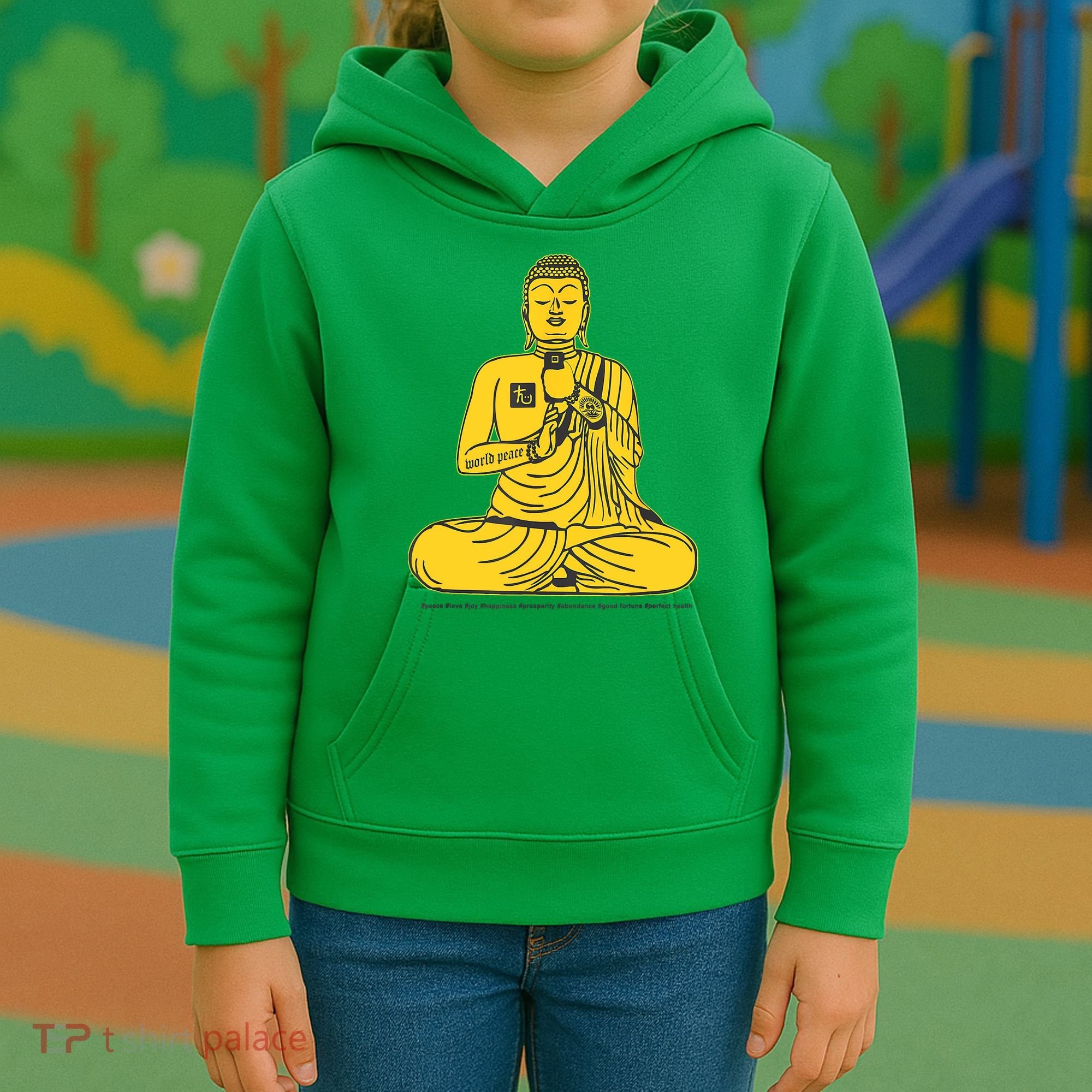 Buddha Texting On Cell Phone Kids Hoodie