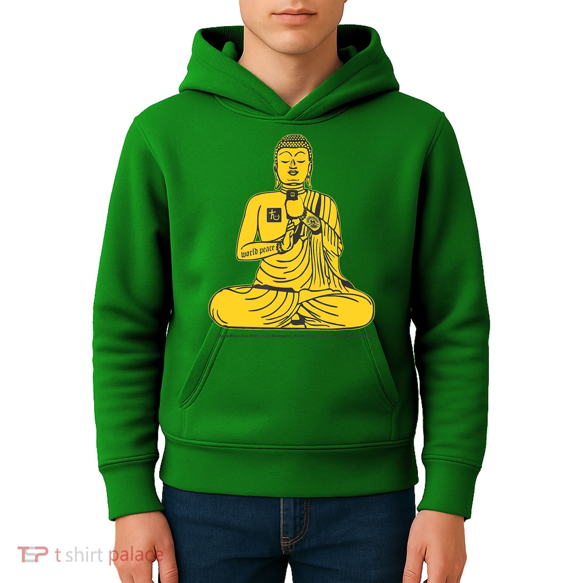 Buddha Texting On Cell Phone Kids Hoodie