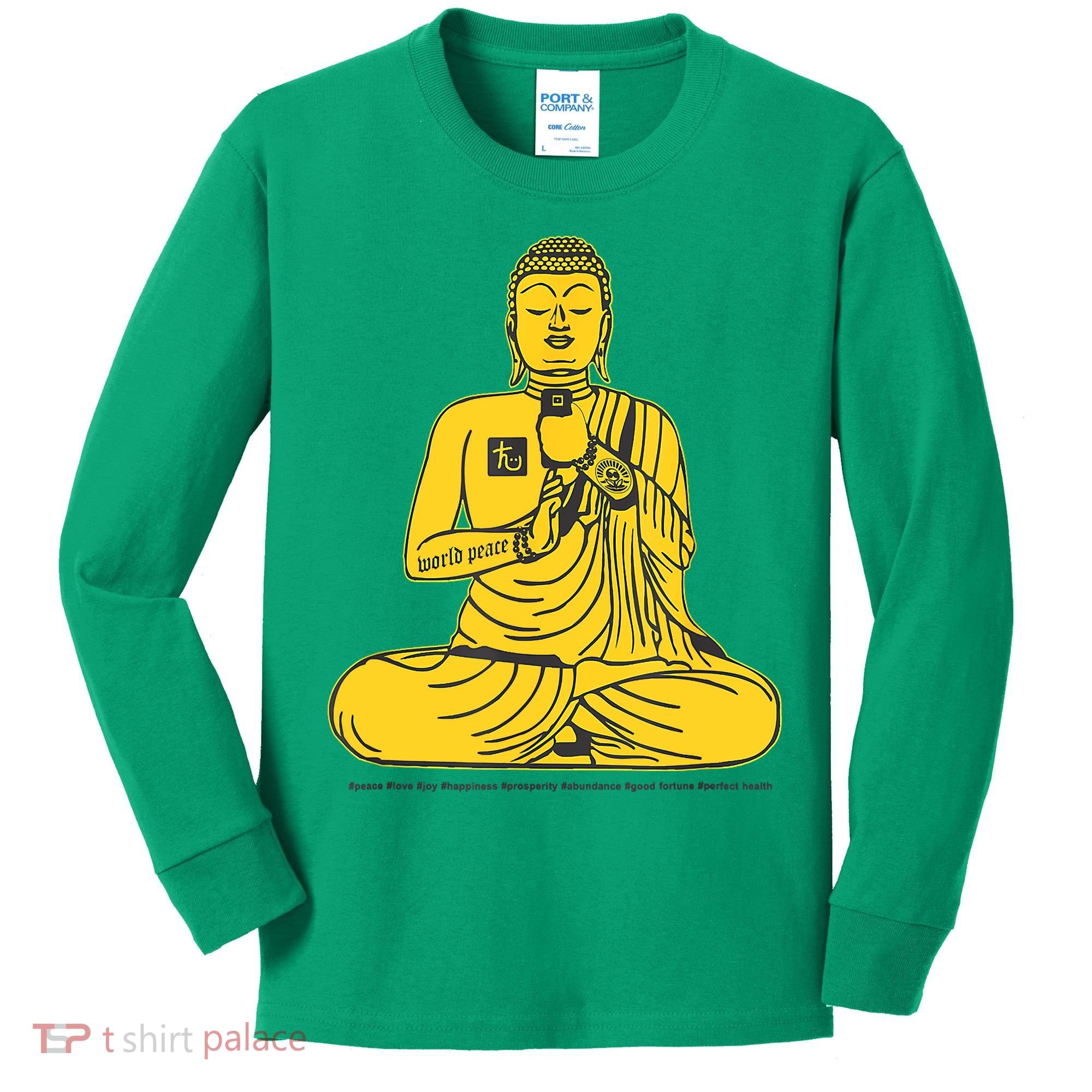 Buddha Texting On Cell Phone Kids Long Sleeve Shirt