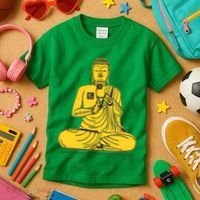 Buddha Texting On Cell Phone Kids T-Shirt thumb 3