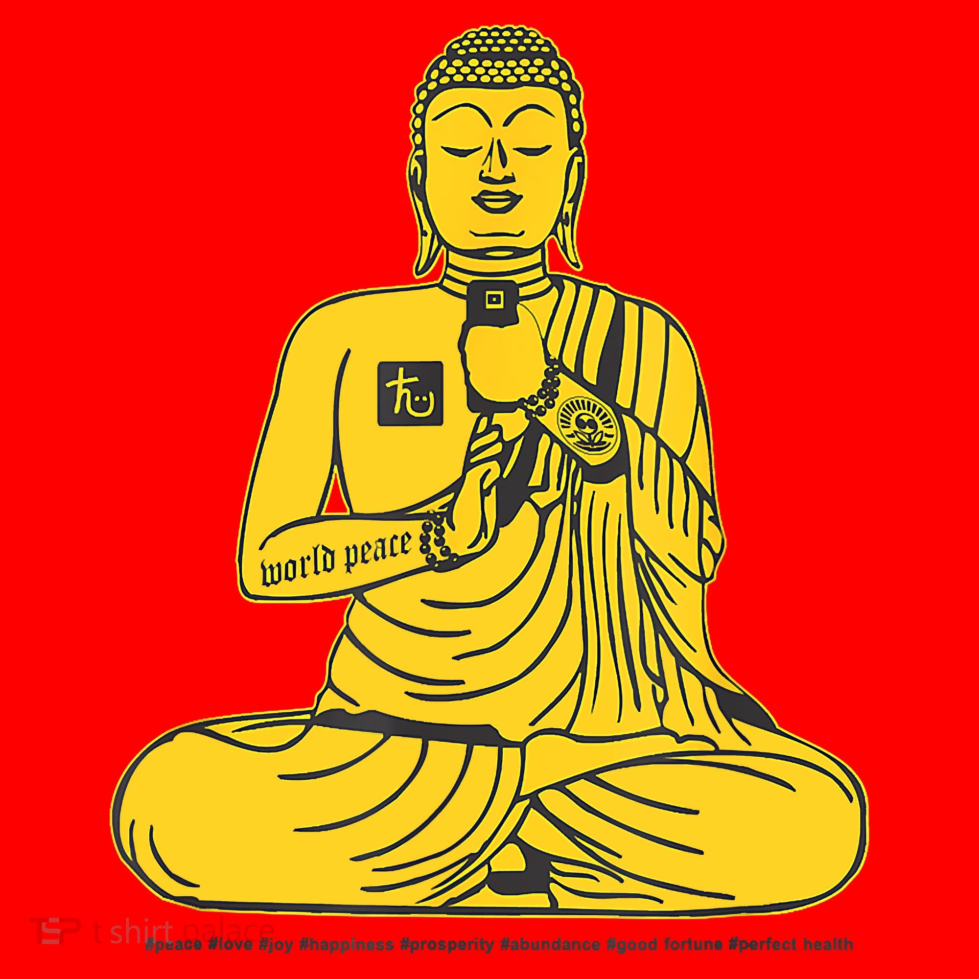 Buddha Texting On Cell Phone Santa Hat