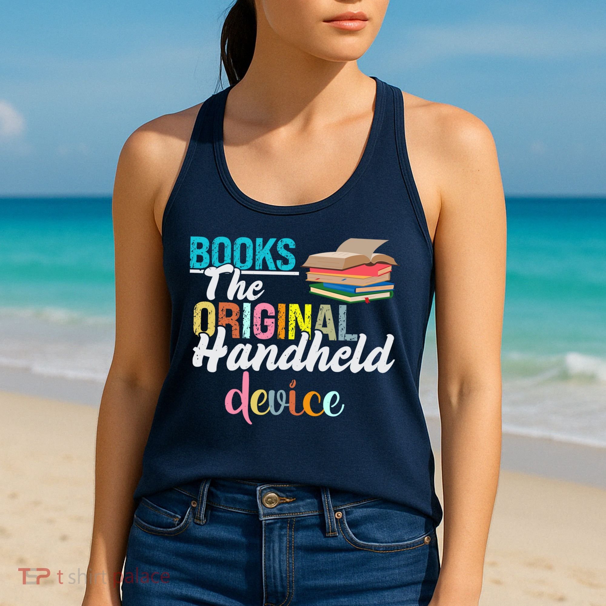 Books The Original Handheld Device Book Librarian Women's Tank Top