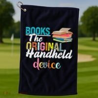 Books The Original Handheld Device Book Librarian Golf Towel thumb 1
