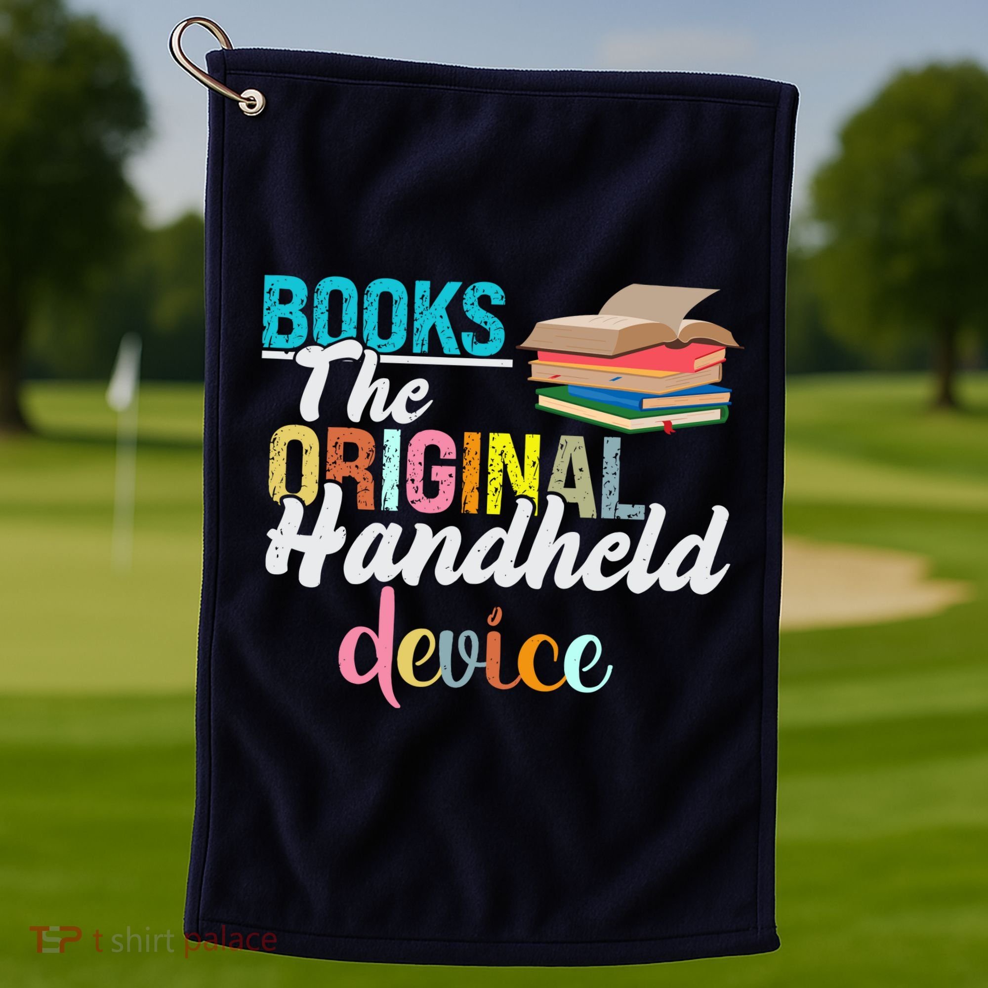 Books The Original Handheld Device Book Librarian Golf Towel