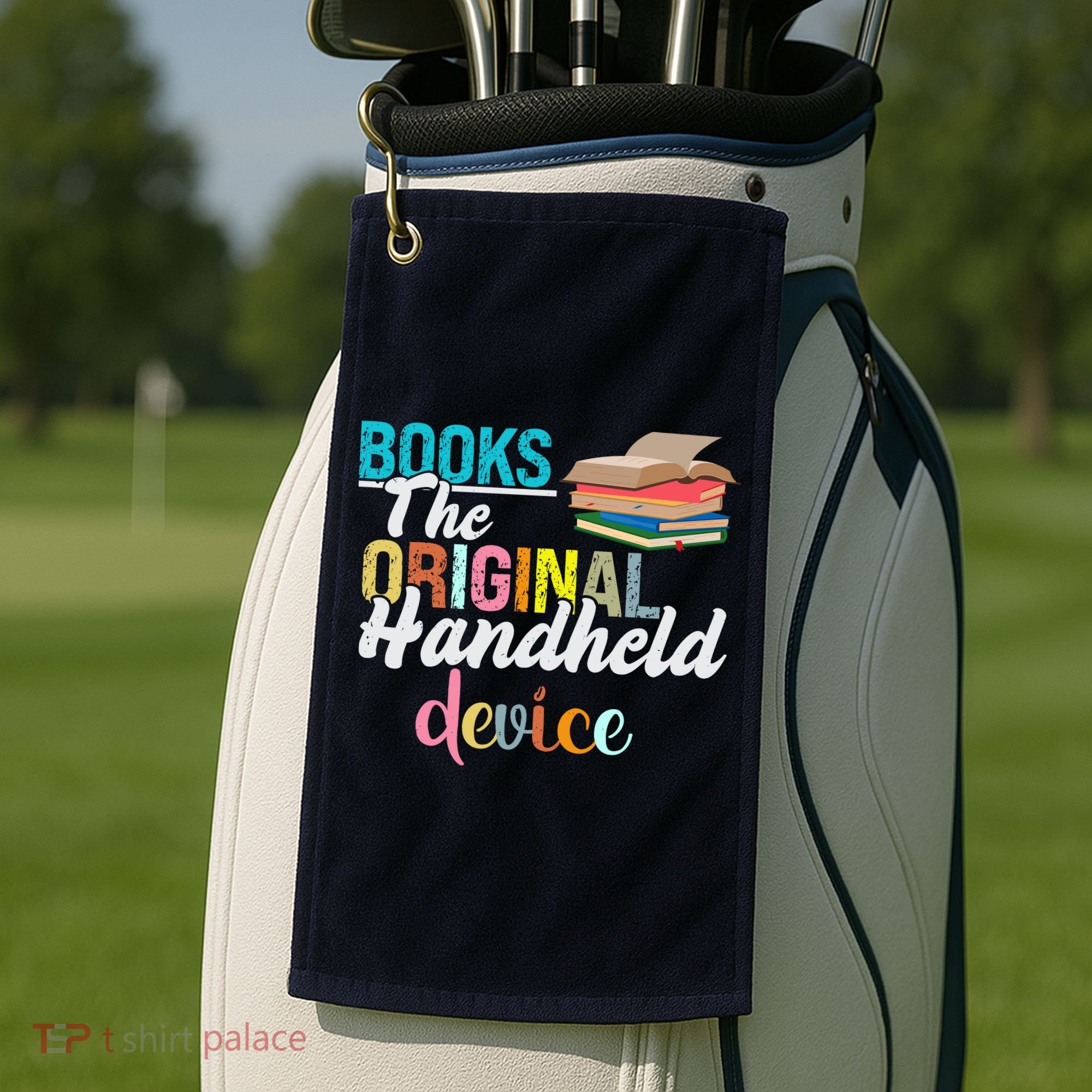 Books The Original Handheld Device Book Librarian Golf Towel