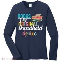 Books The Original Handheld Device Book Librarian Women's Long Sleeve Shirt thumb 0