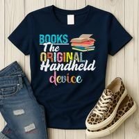 Books The Original Handheld Device Book Librarian Women's T-Shirt thumb 3