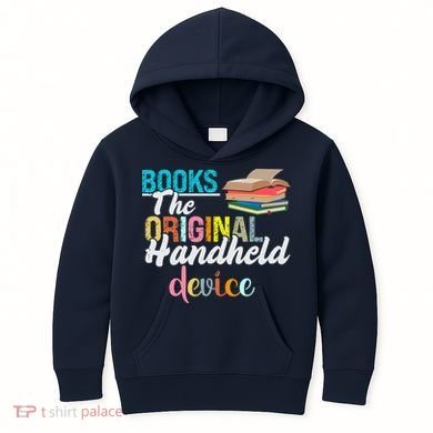 Books The Original Handheld Device Book Librarian Kids Hoodie