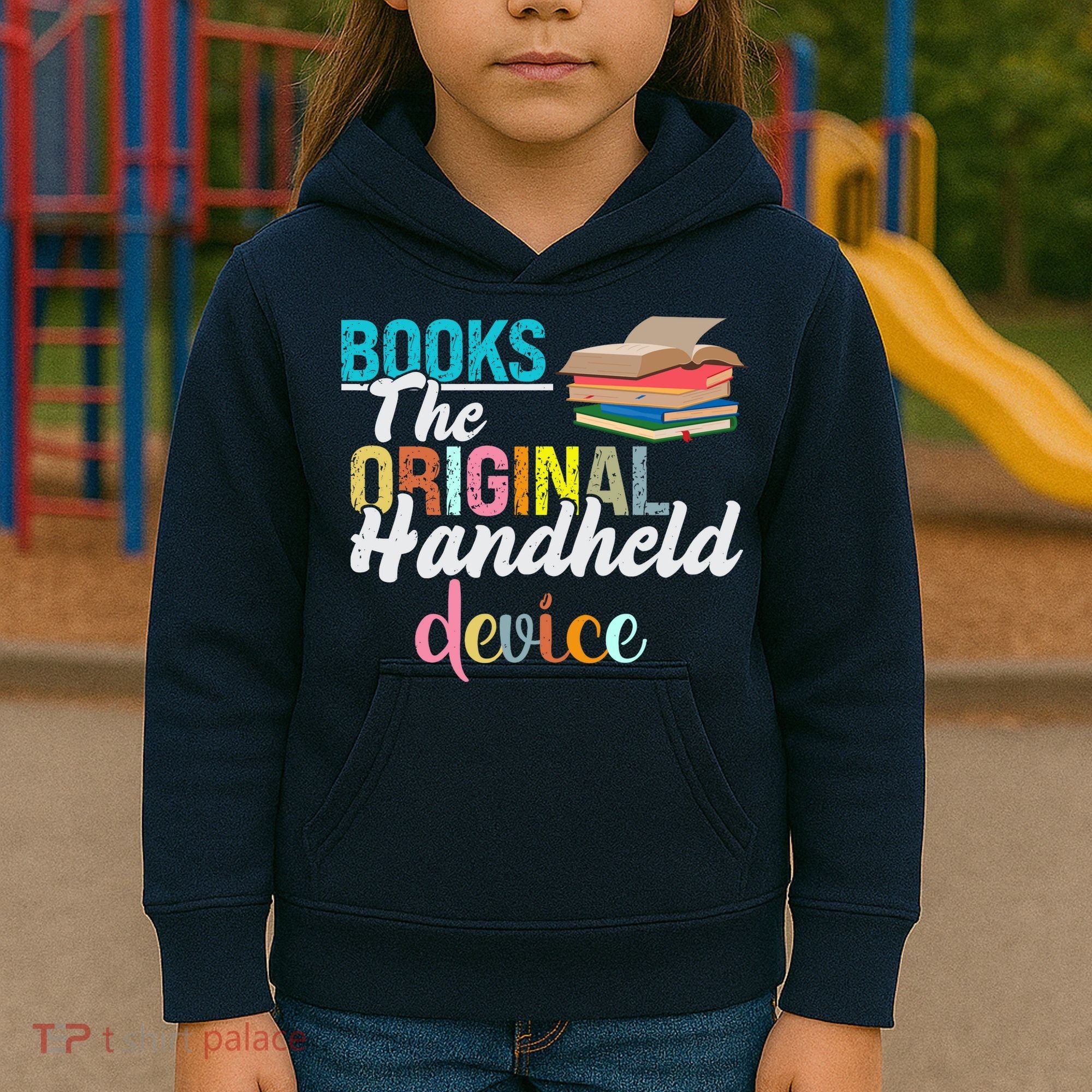 Books The Original Handheld Device Book Librarian Kids Hoodie