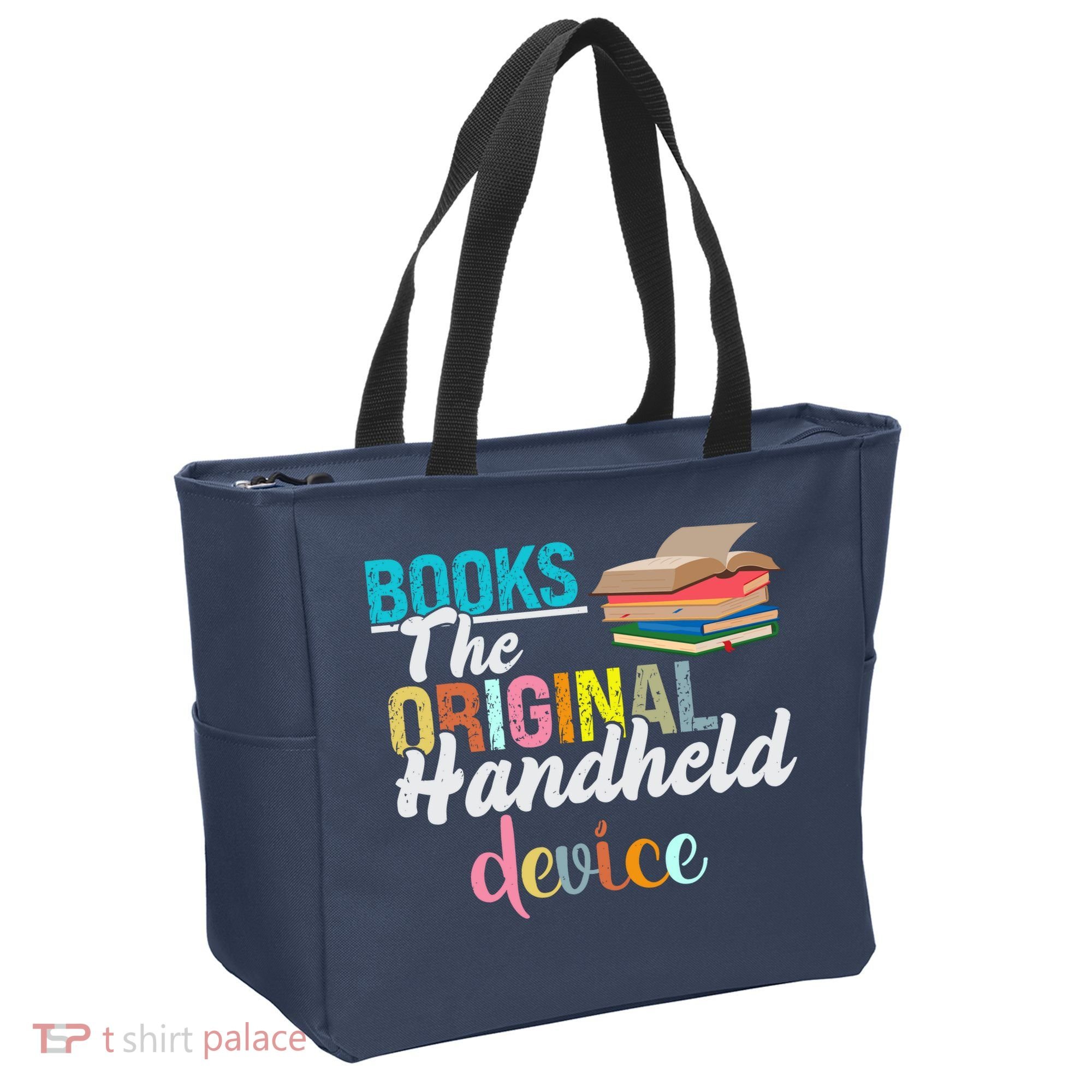 Books The Original Handheld Device Book Librarian Tote Bag