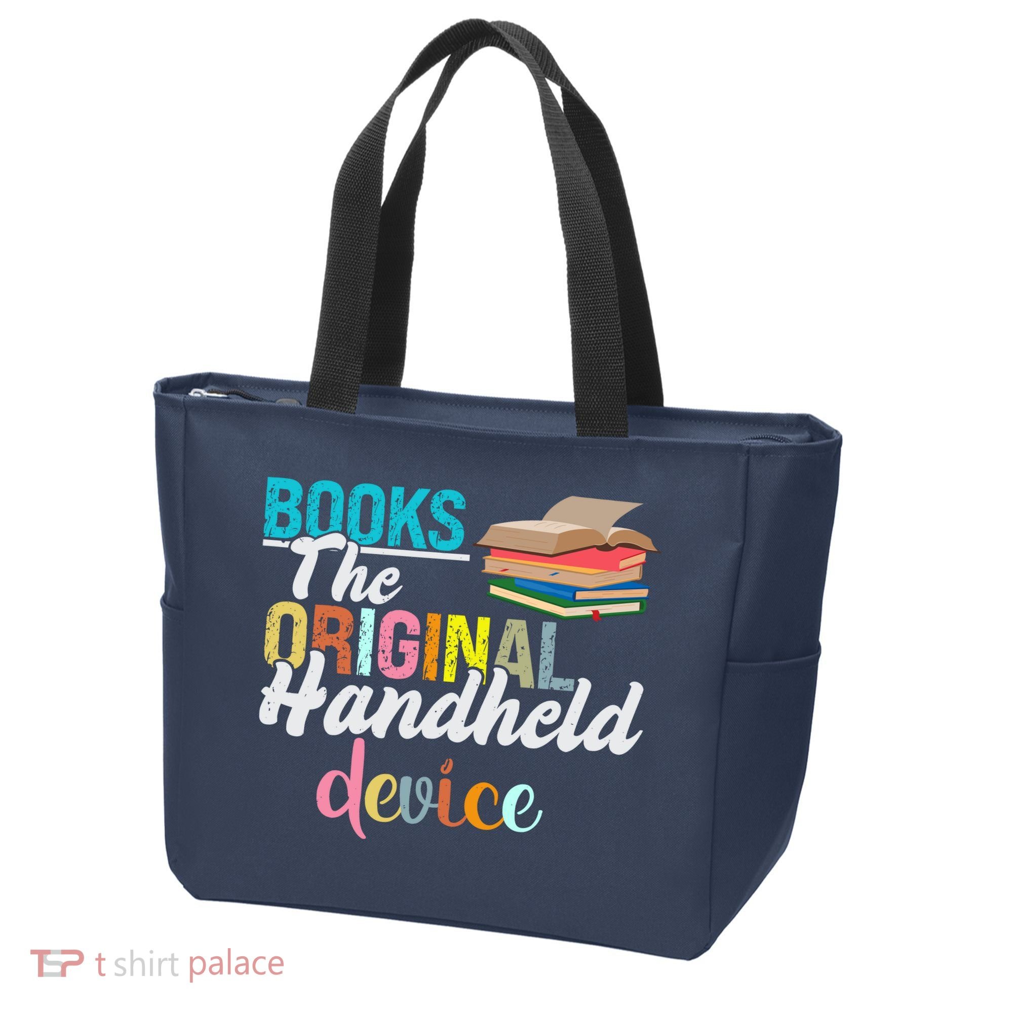 Books The Original Handheld Device Book Librarian Tote Bag