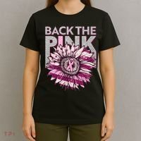 Back The Pink Breast Cancer Awareness Sunflower Ribbon T-Shirt thumb 4