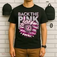 Back The Pink Breast Cancer Awareness Sunflower Ribbon T-Shirt thumb 6