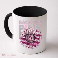 Back The Pink Breast Cancer Awareness Sunflower Ribbon Coffee Mug thumb 0