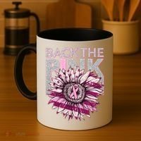 Back The Pink Breast Cancer Awareness Sunflower Ribbon Coffee Mug thumb 4
