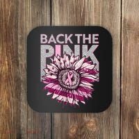Back The Pink Breast Cancer Awareness Sunflower Ribbon Coaster thumb 0